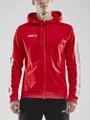 Craft Kapuzenpullover Hoodie Fullzip Pro Control rot/weiss Herren